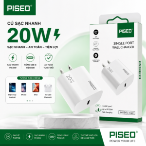 Củ sạc PISEO 20W sạc nhanh chính hãng